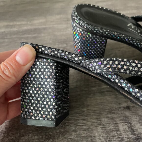 Vintage sparkly low (3 inch) heeled sandals - Picture 4 of 5